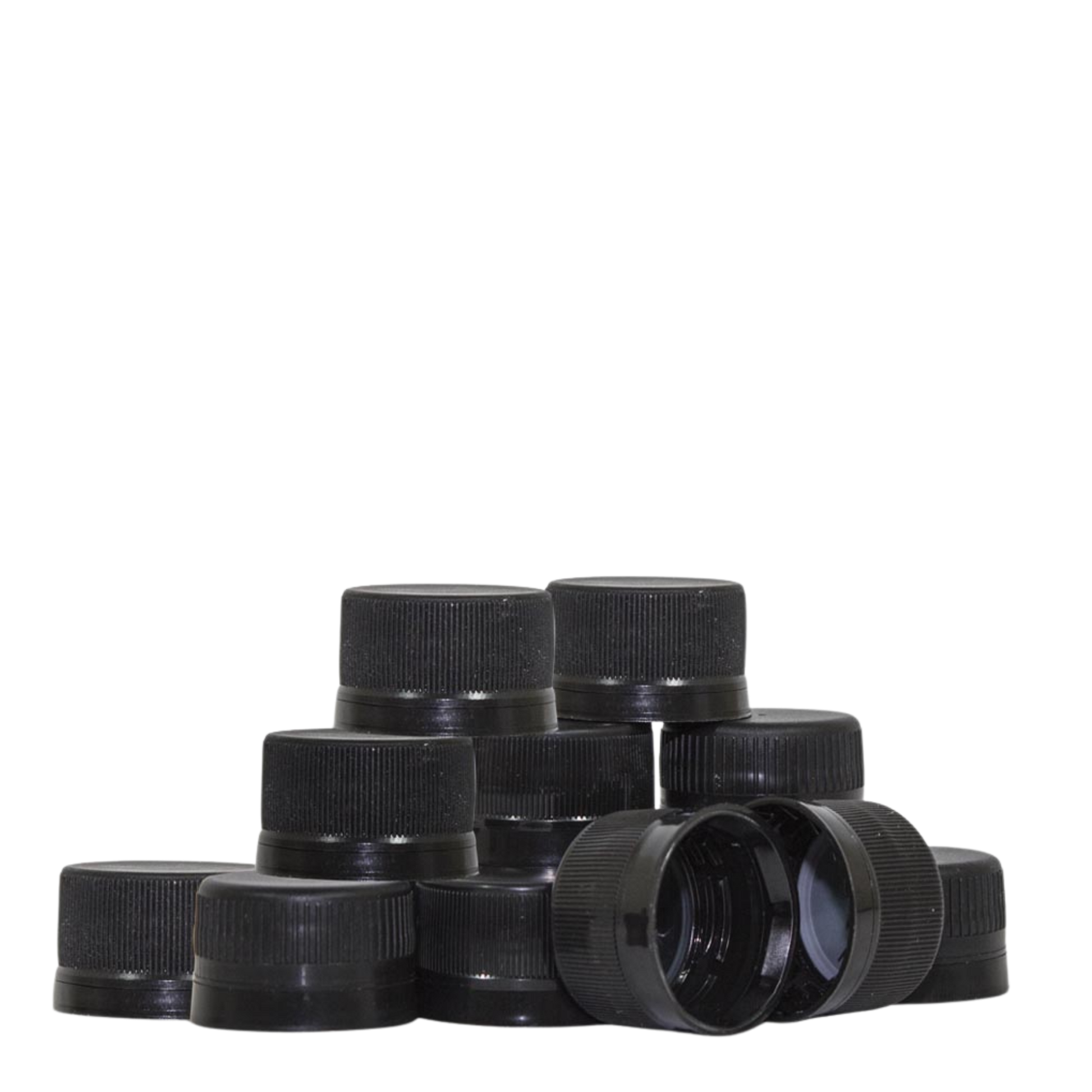 Black Plastic Bottling Caps (Qty. 12)
