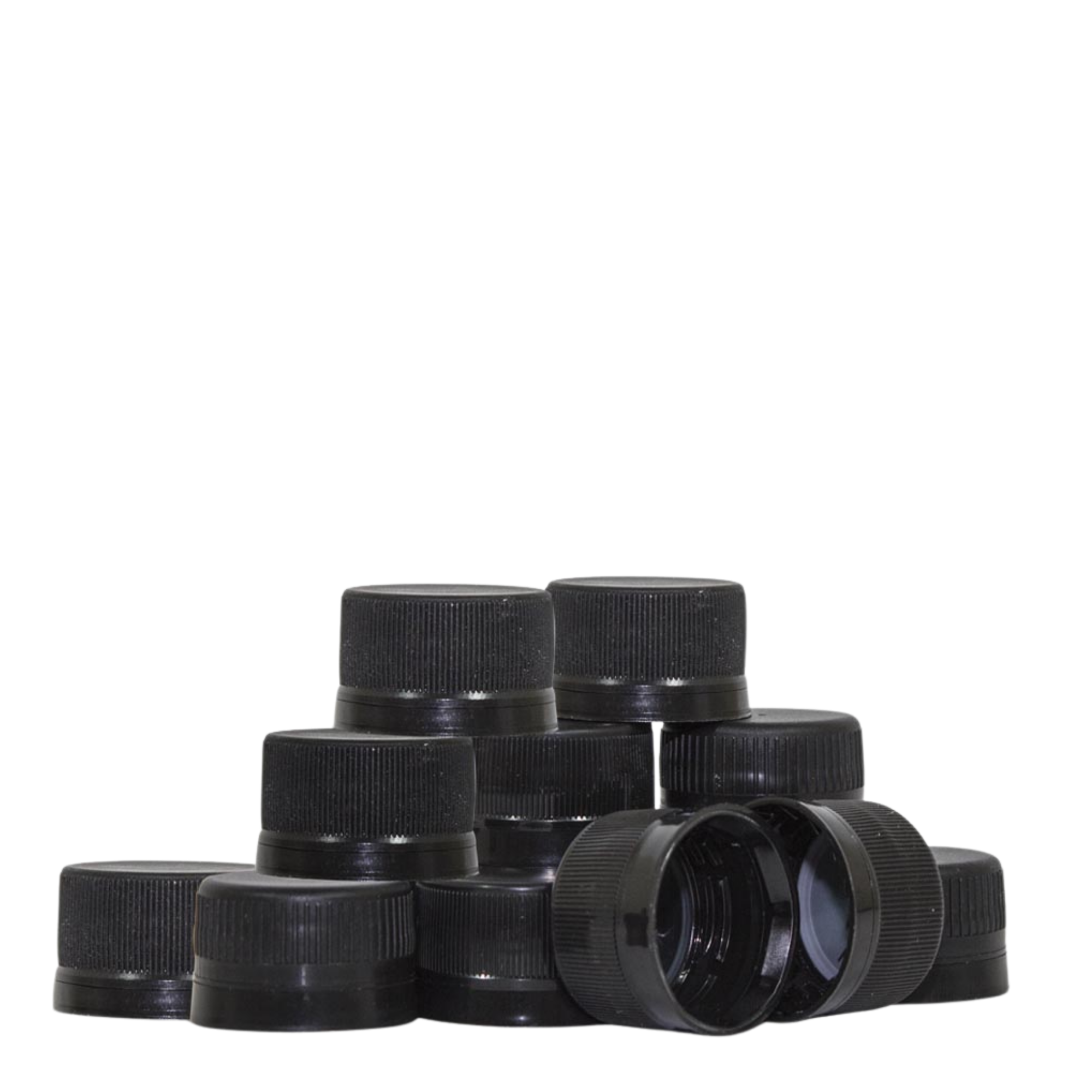 Black Plastic Bottling Caps (Qty. 12)